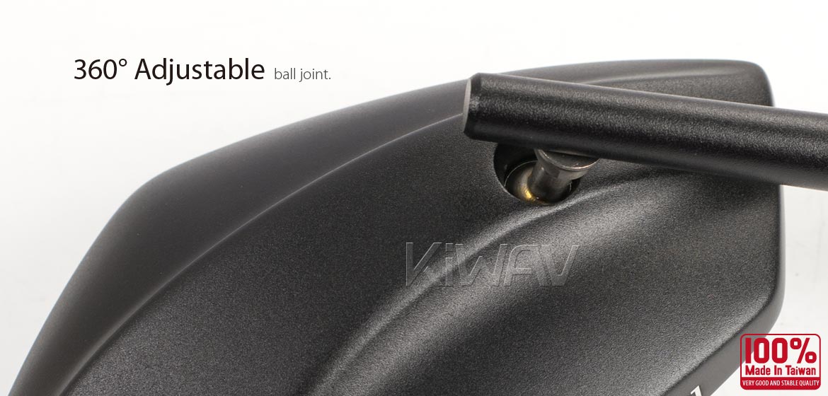 KiWAV motorcycle mirrors PalmII black 10mm 1.5pitch for BMW
