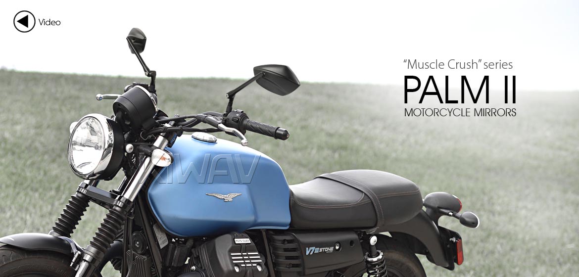 KiWAV motorcycle mirrors PalmII black 10mm, Harley, Magazi