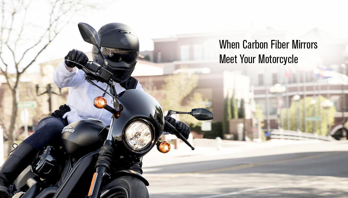 KiWAV motorcycle mirrors Panther 100% carbon fiber for Harley Davidson Street 500/750