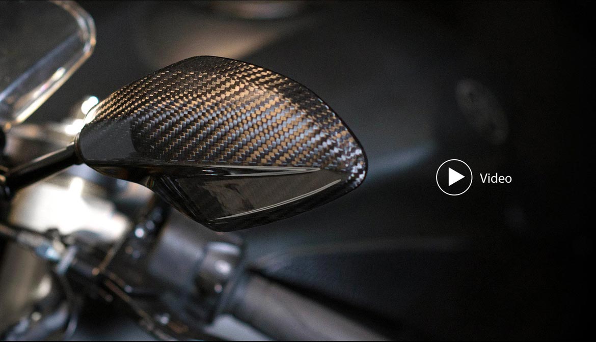 KiWAV motorcycle mirrors Panther 100% carbon fiber for Harley