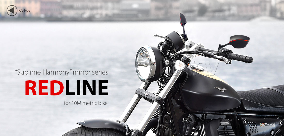 KiWAV Redline motorcycle mirrors universal fit 10mm Magazi