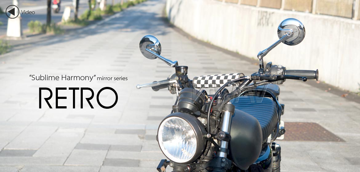 KiWAV Retro motorcycle mirrors aluminum chrome 8mm for scooter
