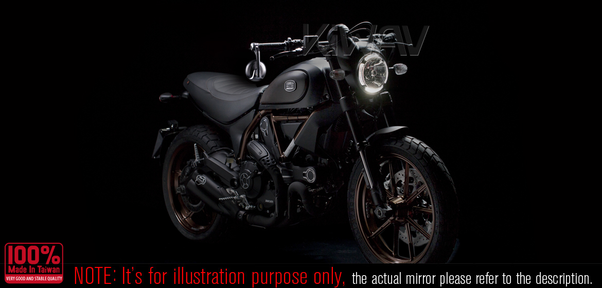 KiWAV RetroHB black motorcycle mirrors