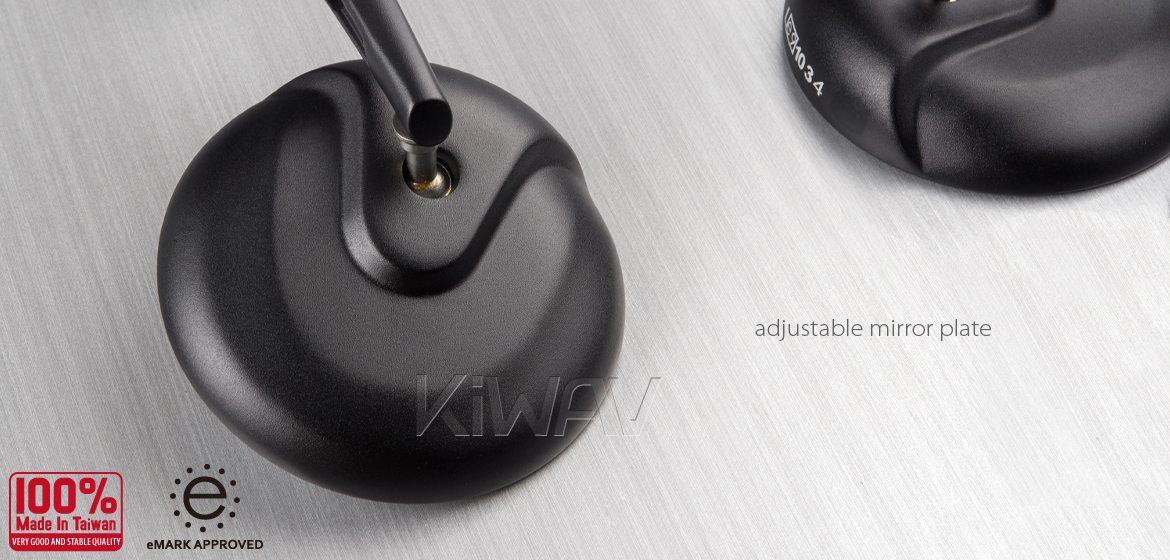 KiWAV RetroHB black motorcycle mirrors