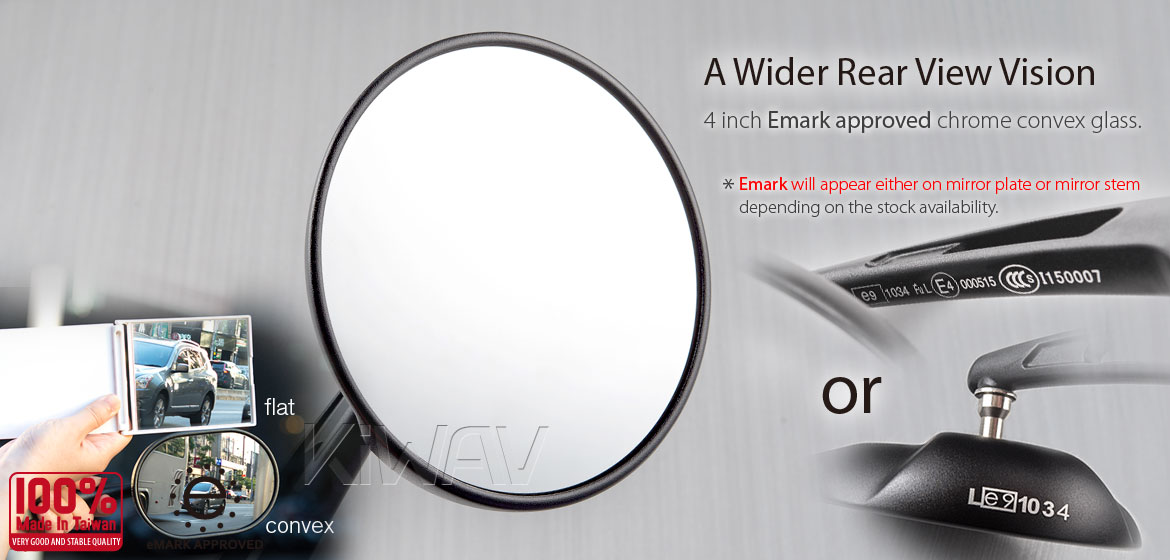 KiWAV RetroHB black motorcycle mirrors