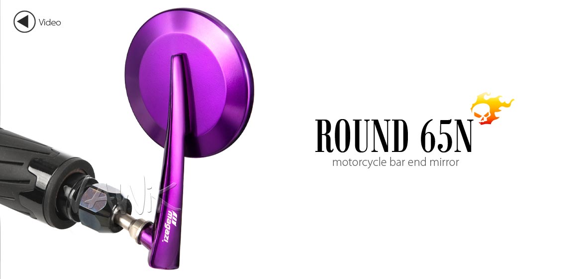 VAWiK extra convex round aluminum bar end mirror LH purple compatible for BMW motorcycles