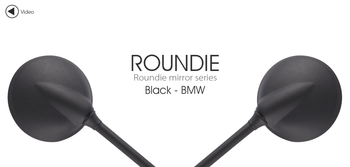 KiWAV Magazi Roundie steel motorcycle mirrors for BMW black