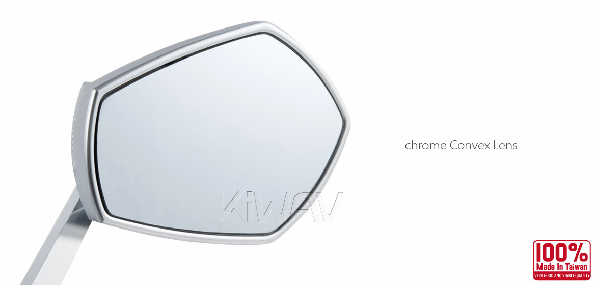 KiWAV Shield silver motorcycle mirrors universal fit Magazi