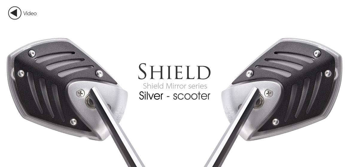 KiWAV Shield silver motorcycle mirrors scooter fit Magazi