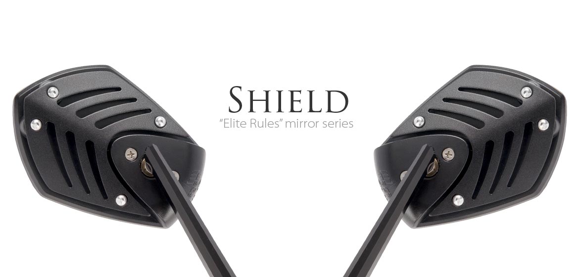 KiWAV motorcycle Sheild sportsbike mirrors with mat black base for sportsbike
