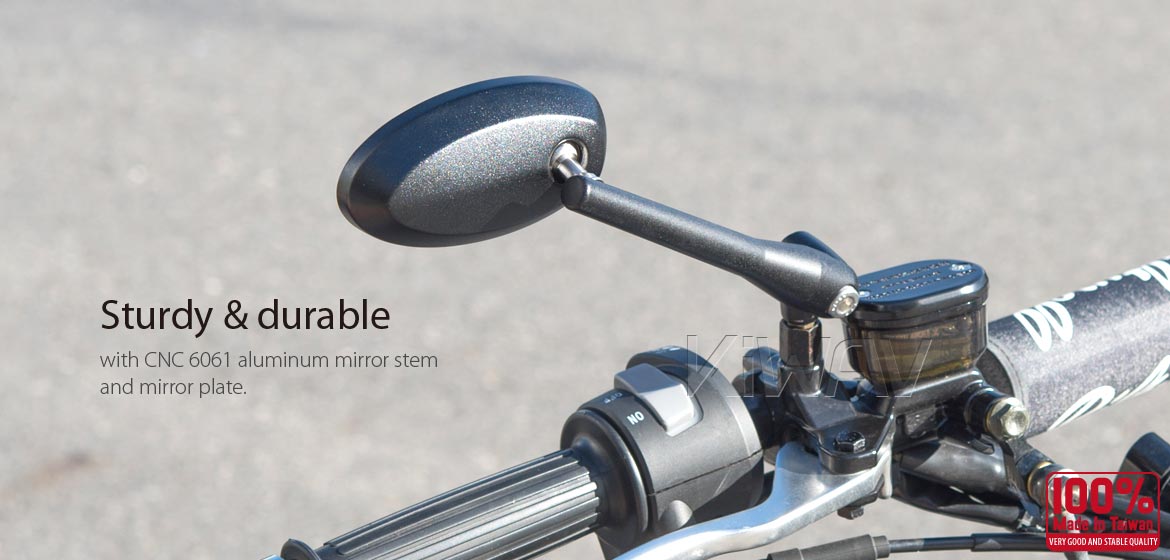 KiWAV motorcycle mirrors Trusti universal fit for 8mm mirror thread