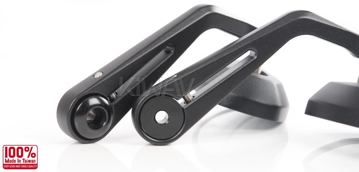 KiWAV motorcycle aluminum bar end mirrors Trusti black for M6 threaded handlebars motorcycles