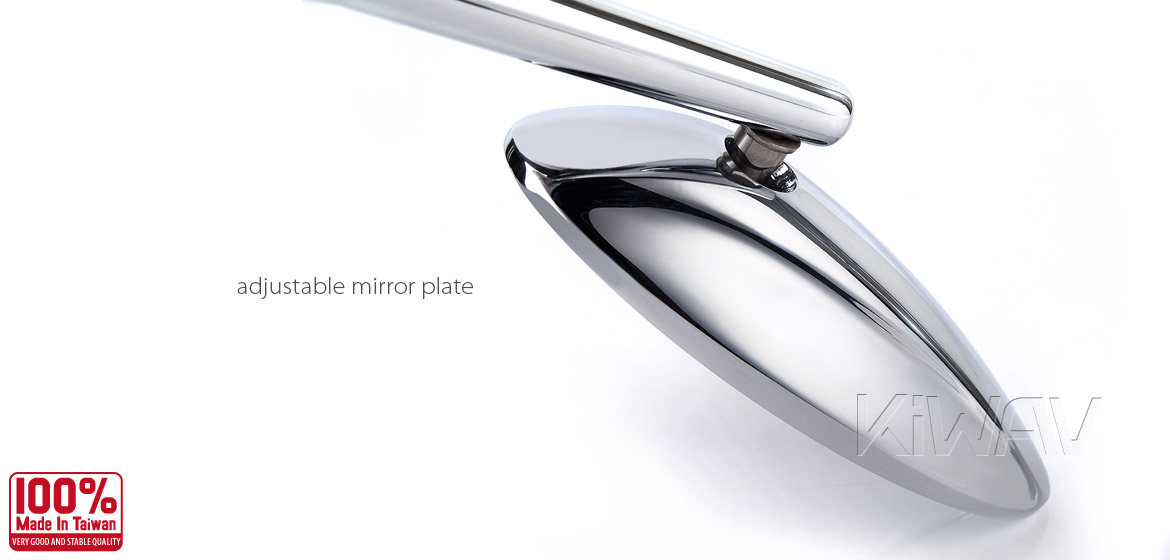 KiWAV motorcycle mirrors Ultra chrome for scooter