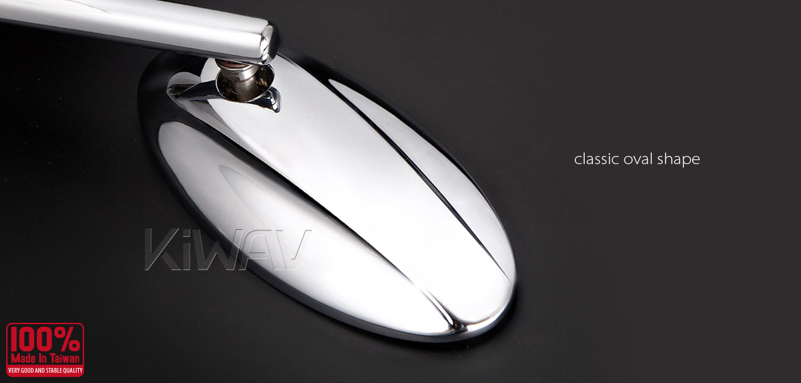 KiWAV motorcycle mirrors Ultra chrome for scooter