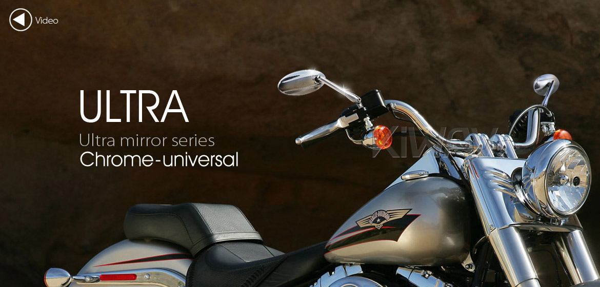 KiWAV motorcycle mirrors Ultra chrome 10mm universal Magazi