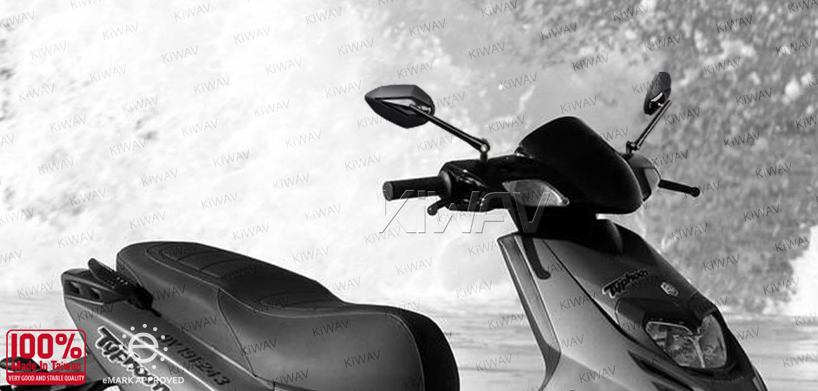 KiWAV motorcycle mirrors Venom black 8mm for scooter Magazi