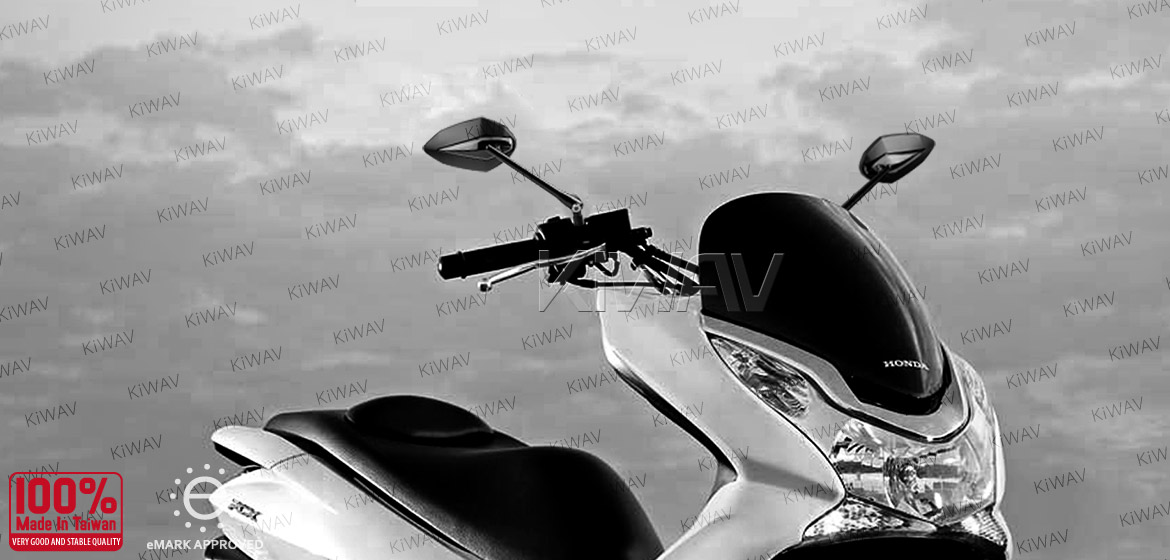 KiWAV motorcycle mirrors Venom black 8mm for scooter Magazi