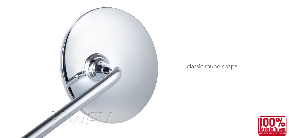 KiWAV motorcycle mirrors scooter Super Round Chrome Magazi