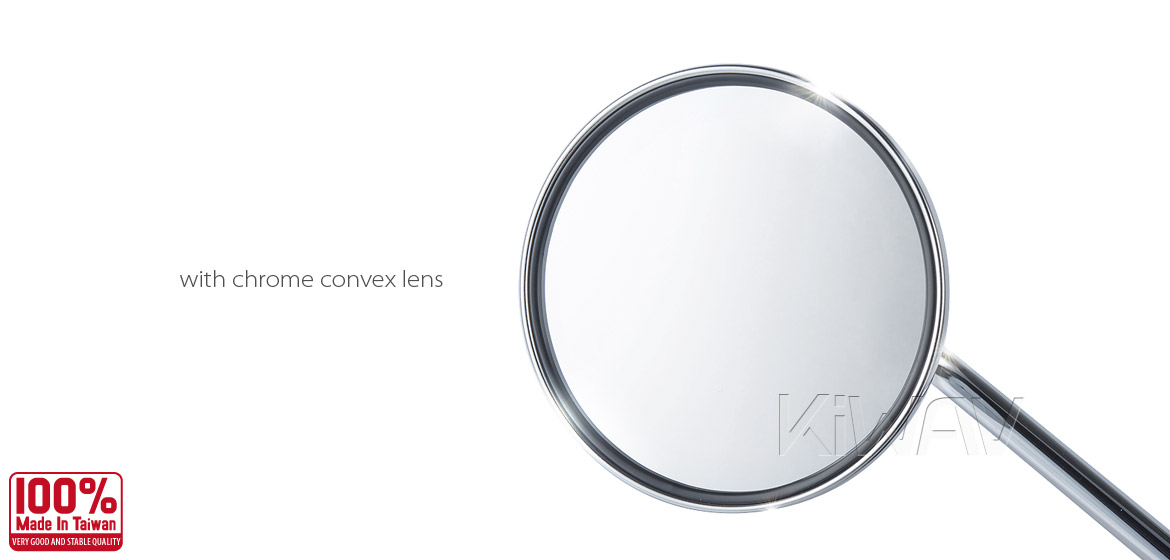 KiWAV motorcycle mirrors scooter Super Round Chrome Magazi