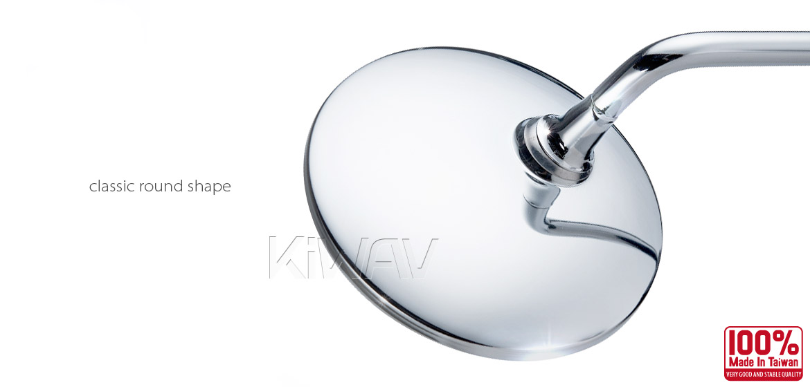 KiWAV motorcycle mirrors scooter Super Round Chrome Magazi