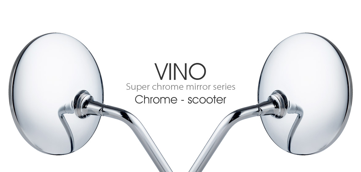 KiWAV motorcycle mirrors scooter Super Round Chrome Magazi