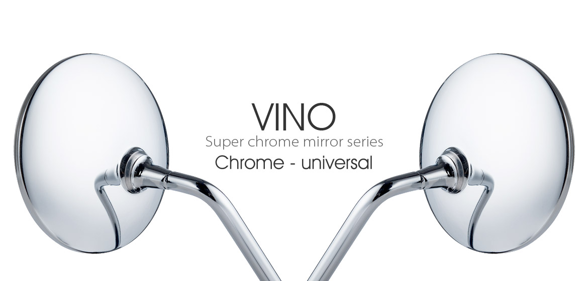 KiWAV motorcycle mirrors universal Super Round Chrome Magazi