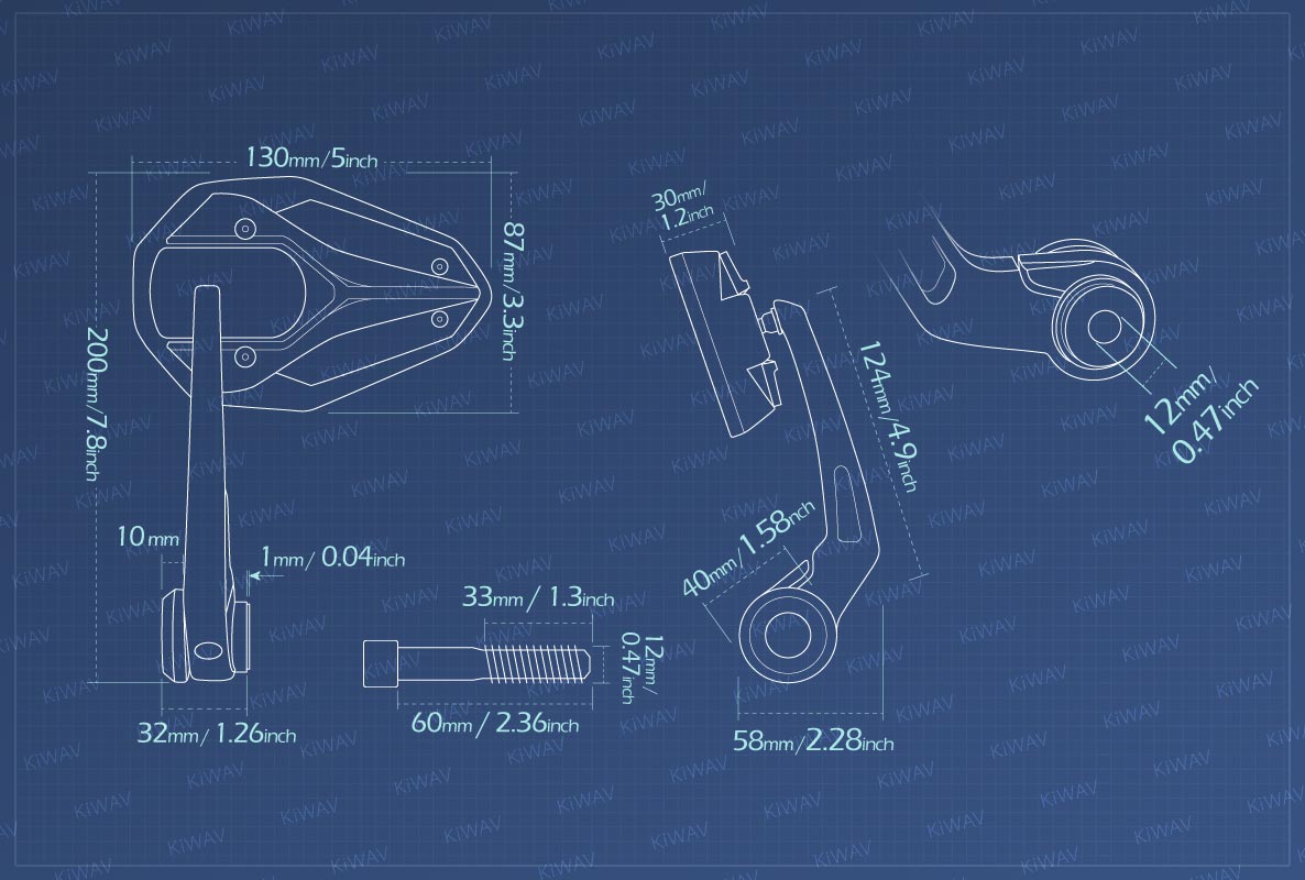 Measurement graph of KiWAV Viper2 bar end mirror for BMW