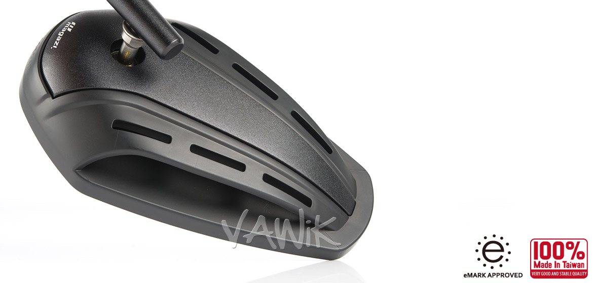 VAWiK Magazi Zipper motorcycle mirrors CNC aluminum universal black