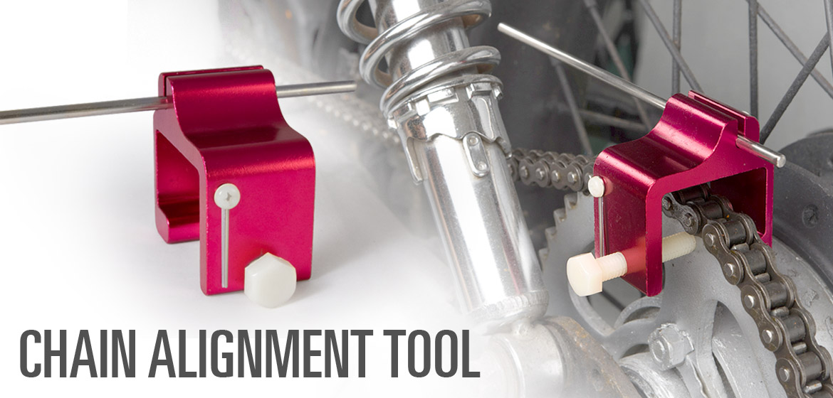 KiWAV motorcycle chain alignment tool