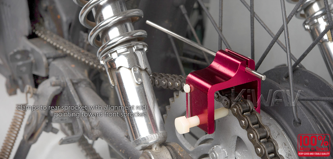 KiWAV motorcycle chain alignment tool