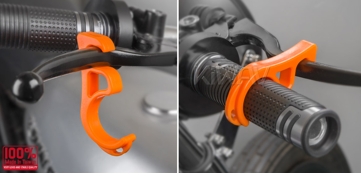 KiWAV motorcycle brake lever lock orange universal fit