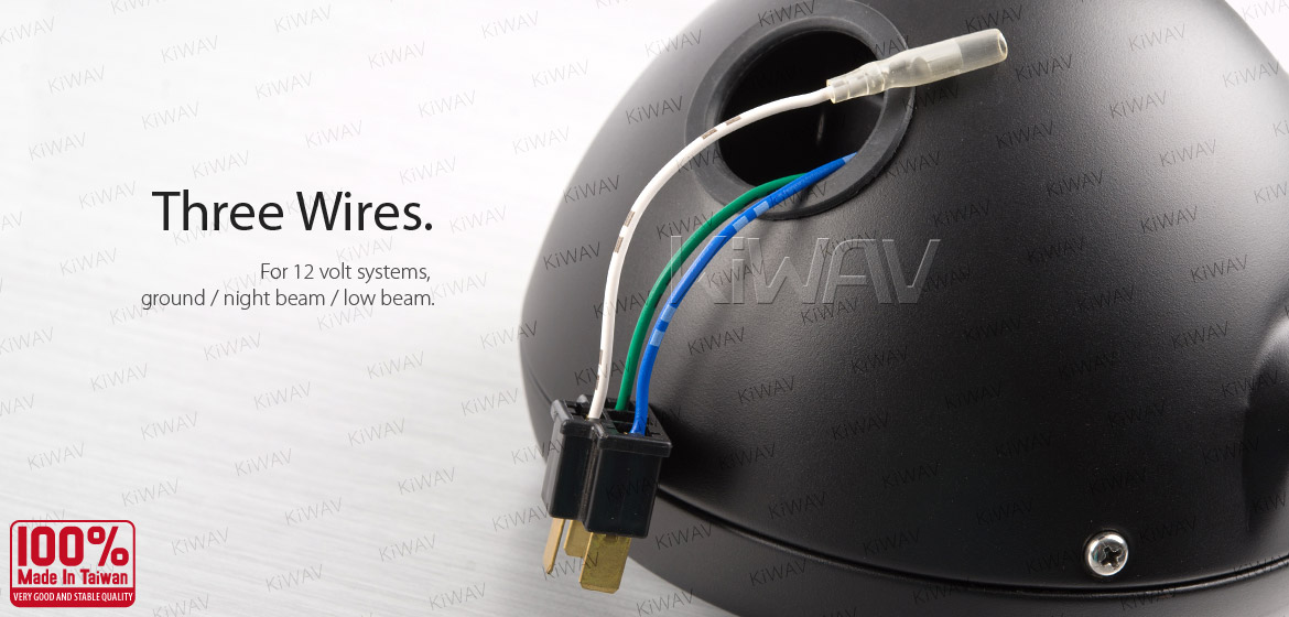 KiWAV male wire harness adapter plug for H4 / HB2 / 9003 / NOK9151 light socket