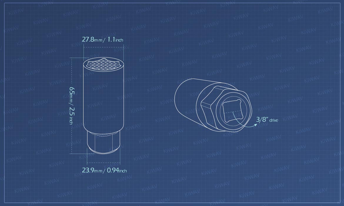 KiWAV Measurement graph of universal socket for 9-21mm head of fasteners