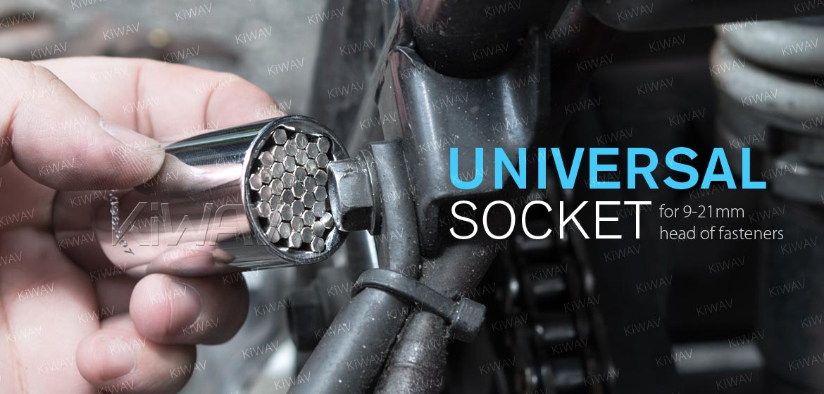 KiWAV universal socket for 9-21mm head of fasteners