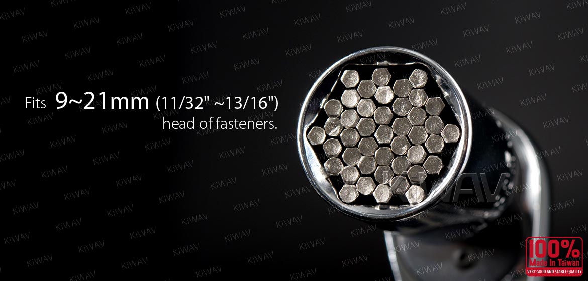 KiWAV universal socket for 9-21mm head of fasteners