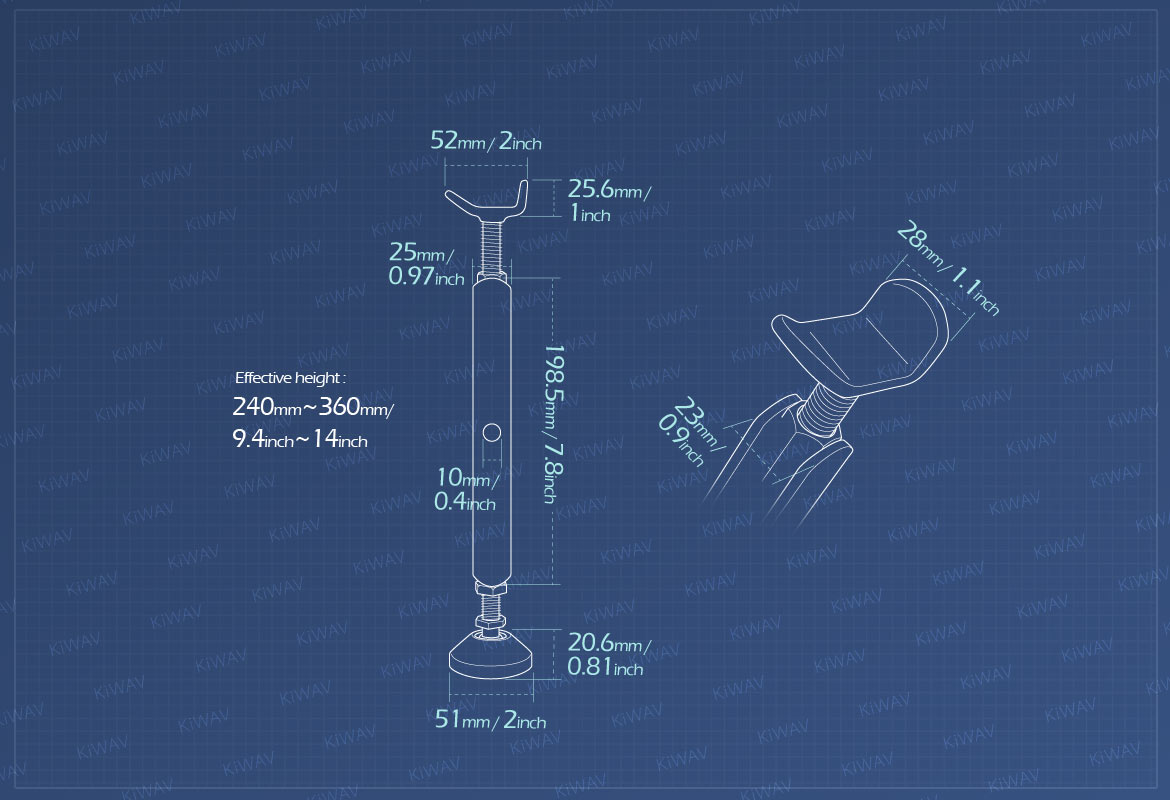 Measurement of KiWAV motorcycle portable easy lift up stand