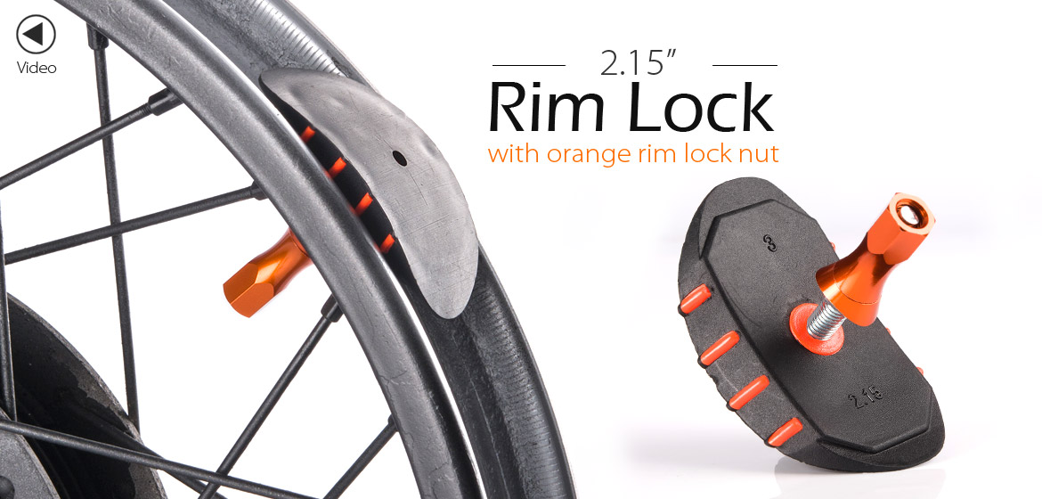 KiWAV Motorcycle Dirt Bike Rim Alloy Lock 2.15 inch with orange rim lock nut