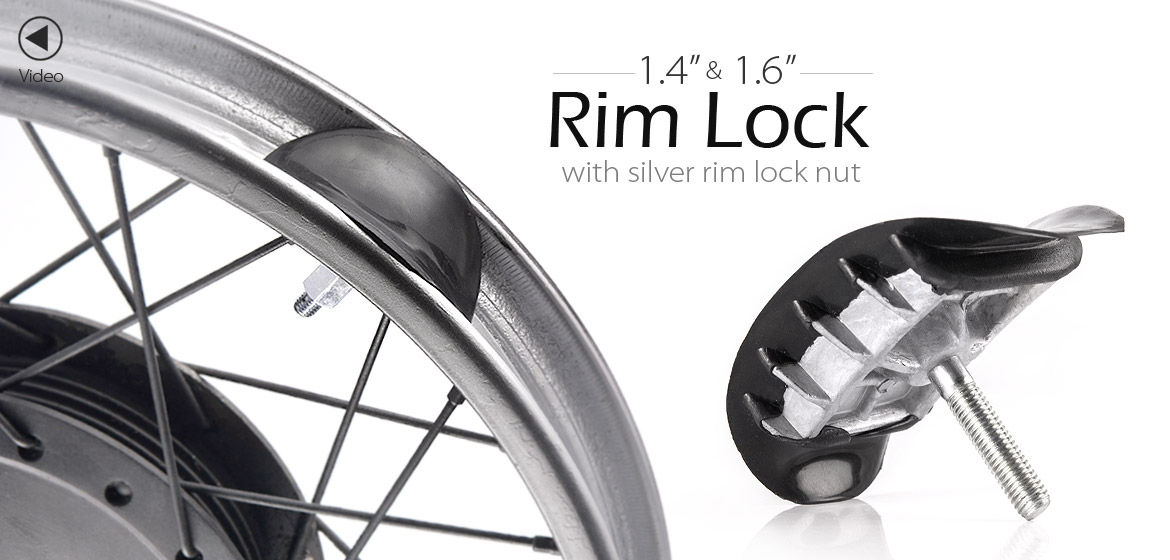 KiWAV Motorcycle Dirt Bike Rim Alloy Lock 1.4 inch and 1.6 inch with silver security bolt