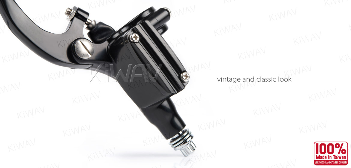 KiWAV Vintage hand control with mechanical clutch & hydraulic brake for 1 inch handlebar black w/chrome switches