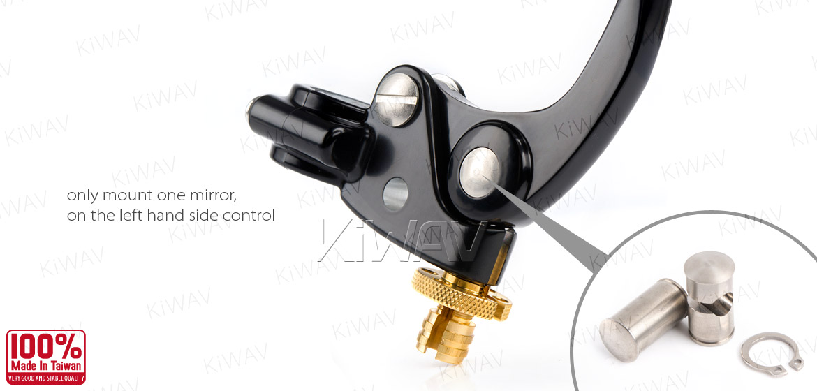 KiWAV Vintage hand control with mechanical clutch & hydraulic brake for 1 inch handlebar black w/chrome switches