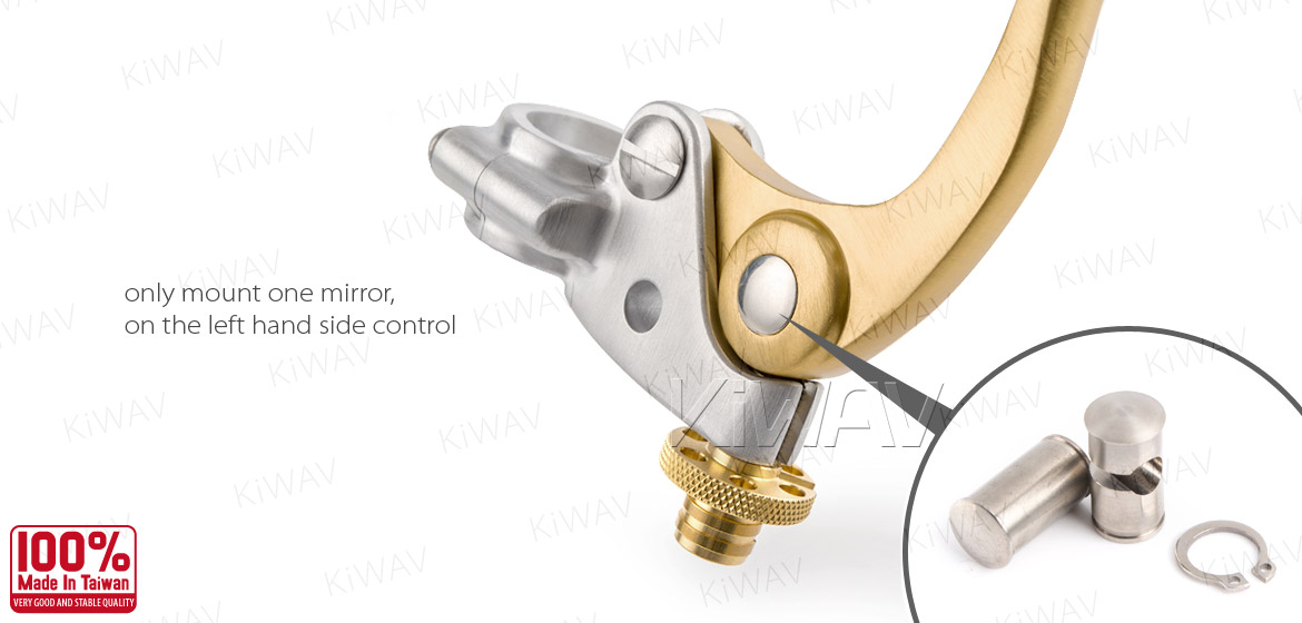 KiWAV Vintage hand control with mechanical clutch & hydraulic brake for 1 inch handlebar silver gold