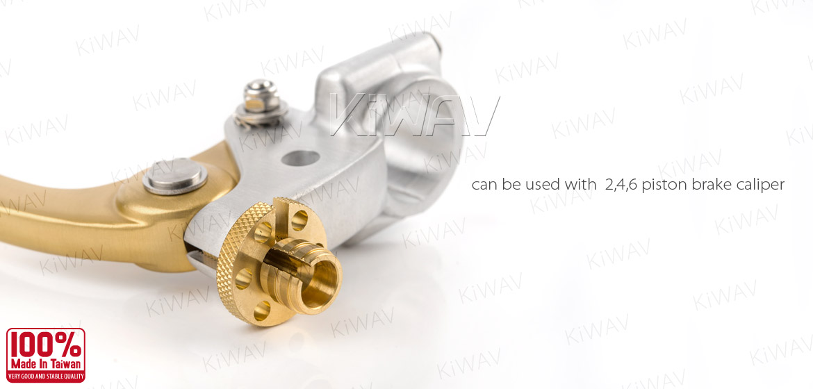 KiWAV Vintage hand control with mechanical clutch & hydraulic brake for 8/7 inch handlebar silver gold