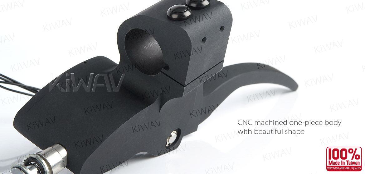 KiWAV Cable and Hydraulic Master Cylinder for dual-disc 5/8 bore with switch housing kit black