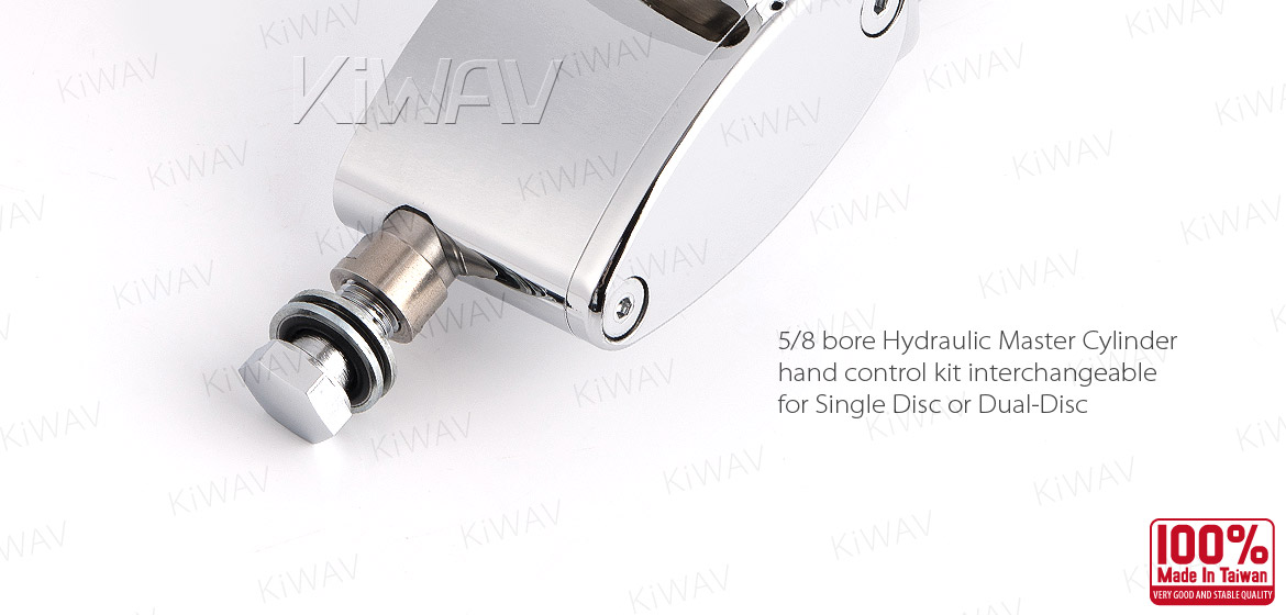 KiWAV Hydraulic Master Cylinder for dual-disc 5/8 bore with switch housing kit chrome