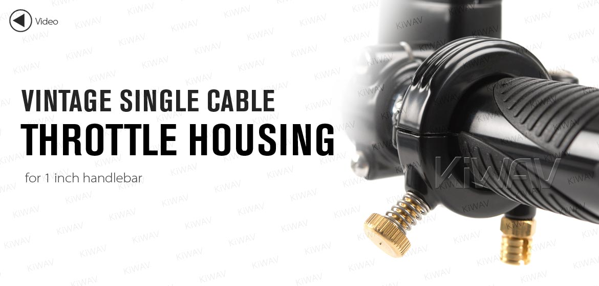 KiWAV Vintage single cable throttle housing for 1 inch handlebar black