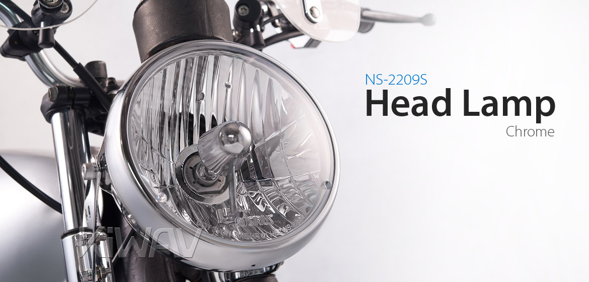 7 inch Headlamp with PC Lens NS-2209S chrome