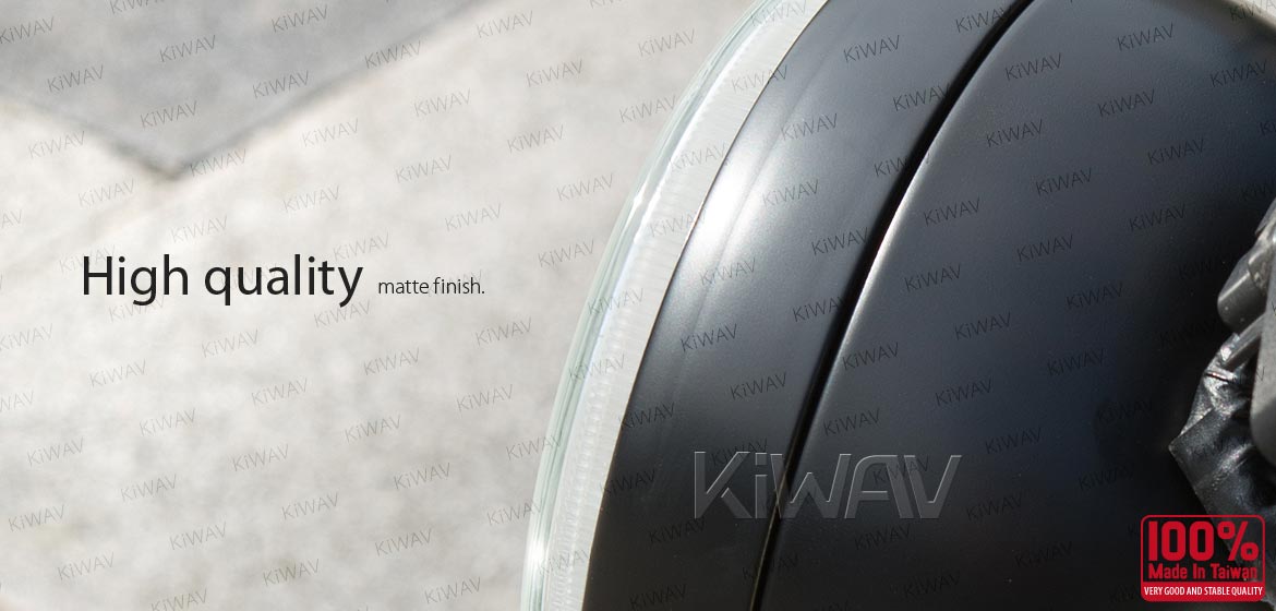KiWAV 5-3/4 inch HB5 65/55W SAE motorcycle headlight black side mount