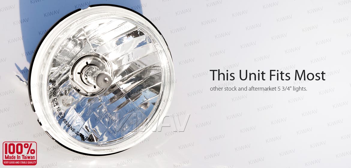KiWAV 5-3/4 inch H4 60/55W ECE right hand drive headlight lens unit