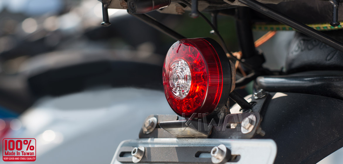 KiWAV Motorcycle LED round tail/brake/indicator light universal fit