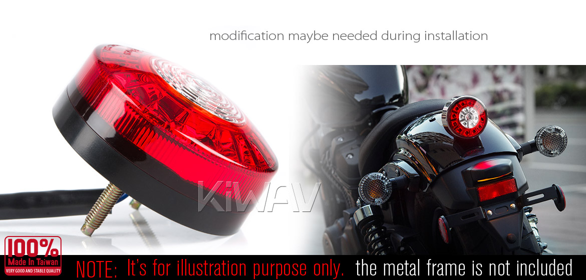 KiWAV street bike halogen SAE headlight universal fit